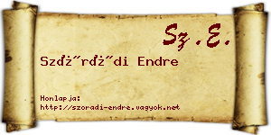 Szórádi Endre névjegykártya